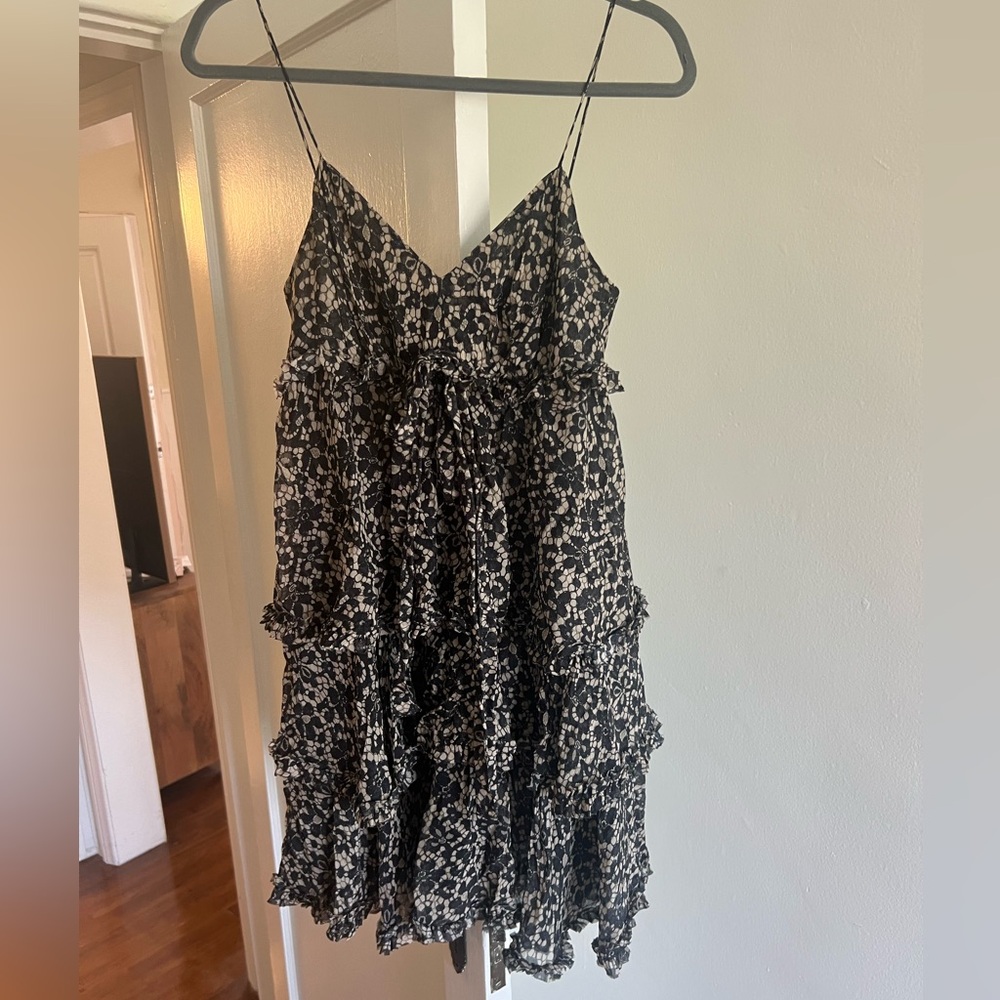 Dolce & Gabbana Black and White Floral Mini Dress